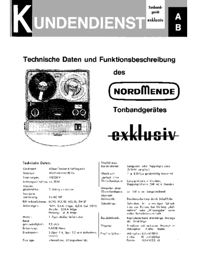 Nordmende Tonbandgeraet 2/901 Exclusiv service manual