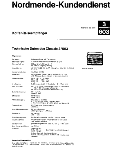 Nordmende Transistorkoffer 3/603 Transita de luxe service manual