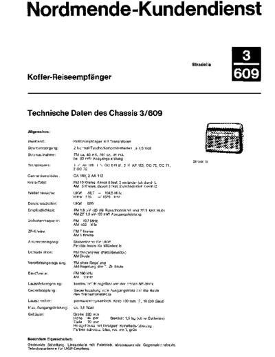 Nordmende 3 609 service manual
