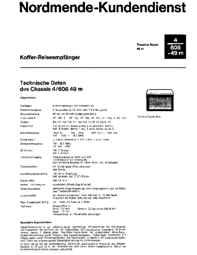 Nordmende Transistor 4/608-49 Transita Royal service manual