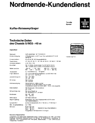 Nordmende 5/603-49m Transita Spezial service manual