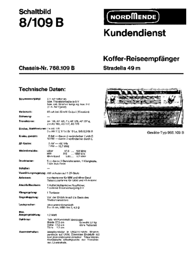 Nordmende Transistorkoffer 8/109 B Stradella 49m service manual