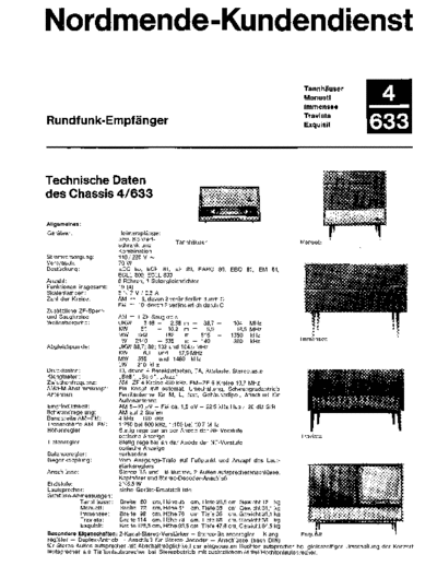 Nordmende chassis 4/633 service manual