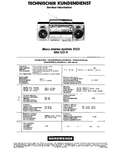 Nordmende disco-stereo-system 5123 service manual