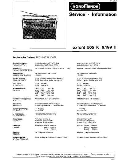 Nordmende Oxford 505 K service manual