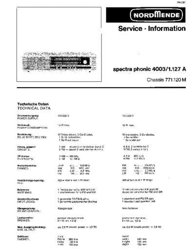 Nordmende spectra phonic 4003 service manual