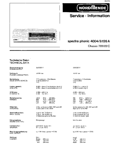 Nordmende spectra phonic 4004 service manual
