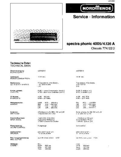 Nordmende spectra phonic 4005 service manual