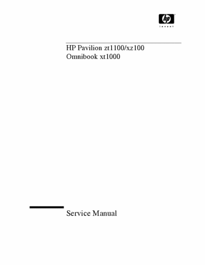 HP Pavilion / Omnibook HP Pavilion zt1100/xz100 Omnibook xt1000 service  manual