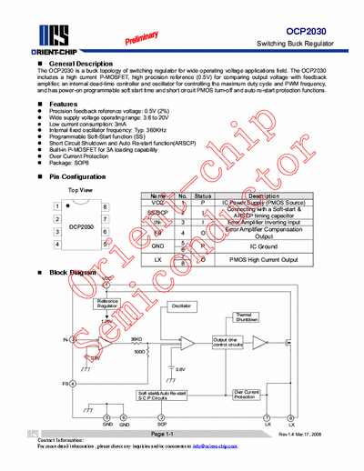 Orient-chip OCP2030 Switching Buck Regulator