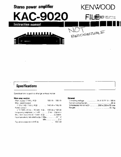 kenwood kac 9020 service manual or schmatic,unit will power on