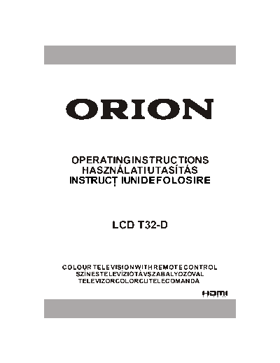 ORION T-32D Orion T-32D  User Manual (hungarian)