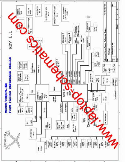   OakMont laptop schematic diagram (Merom-Crestline Mobile platform)