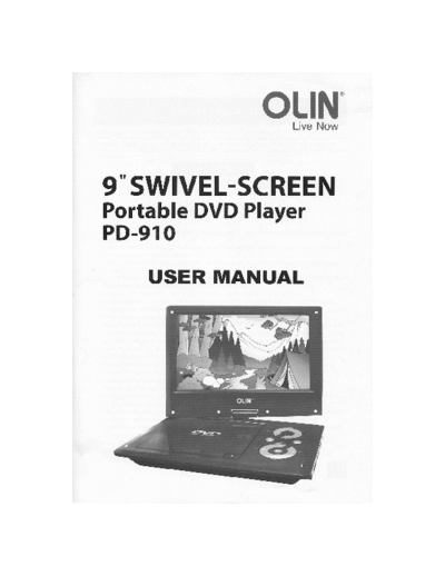 Olin PD-910 Olin PD-910 Portable DVD Player User Manual V3