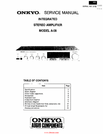 Onkyo A08 integrated amplifier