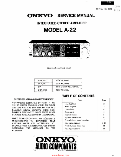 Onkyo A22 integrated amplifier