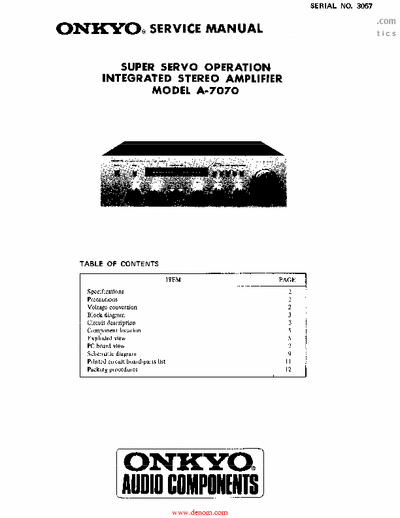 Onkyo A7070 integrated amplifier
