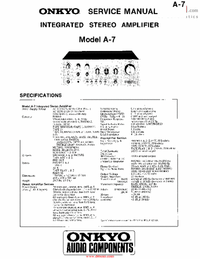 Onkyo A7 integrated amplifier