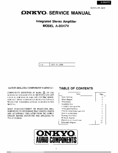 Onkyo A8047 integrated amplifier