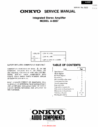 Onkyo A8087 integrated amplifier