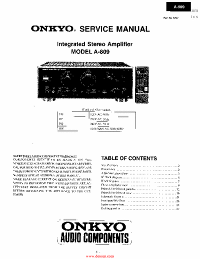 Onkyo A809 integrated amplifier