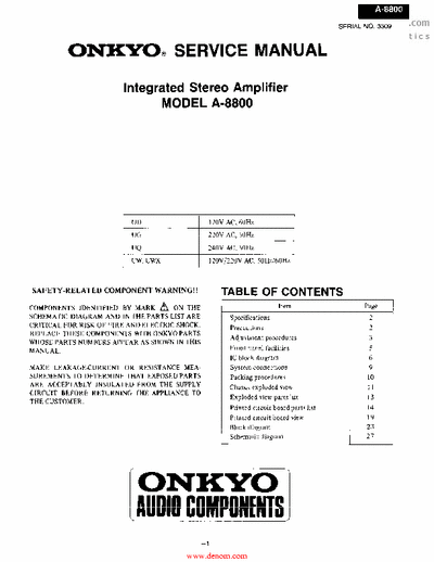 Onkyo A8800 integrated amplifier