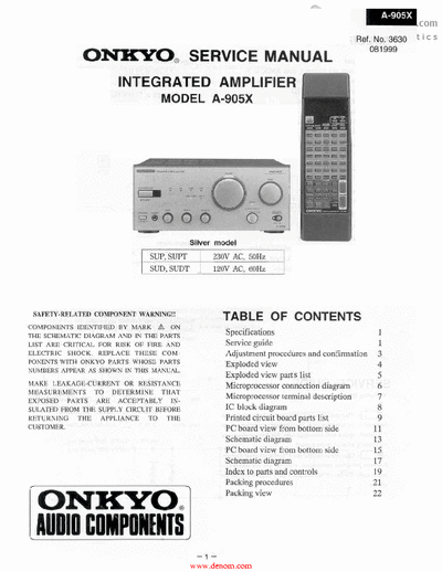 Onkyo A905 integrated amplifier