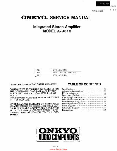Onkyo A9310 integrated amplifier