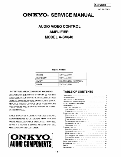 Onkyo ASV640 integrated amplifier