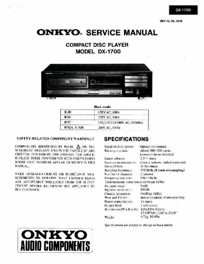 Onkyo DX1700 cd