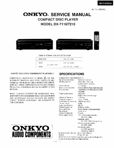 Onkyo DX7110, DX7210 cd