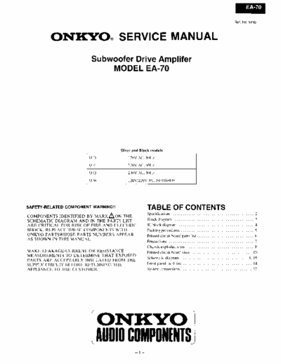 Onkyo EA70 subwoofer amplifier