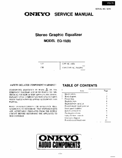 Onkyo EQ15 equalizer