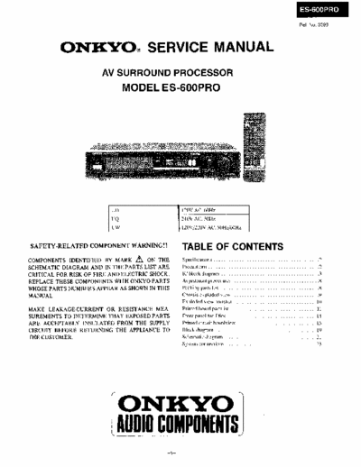Onkyo ES600PRO surround proc.