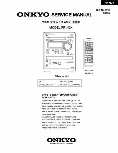 Onkyo FRN3X cd/md receiver