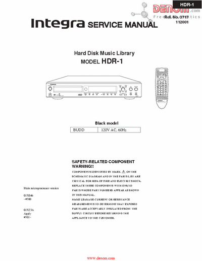 Onkyo (Integra) HDR1 HDD music library