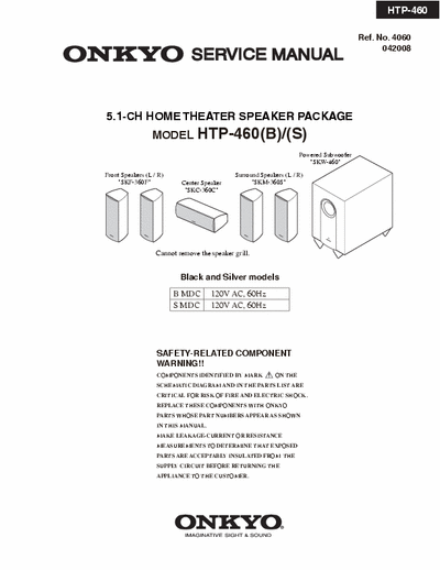 Onkyo HTP460 active speakers system