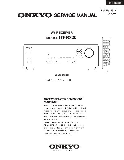 Onkyo HTR320 receiver