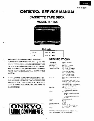 Onkyo K185 cassette deck