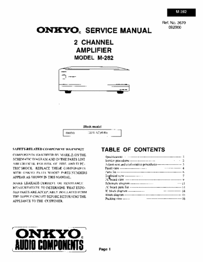 Onkyo M282 power amplifier