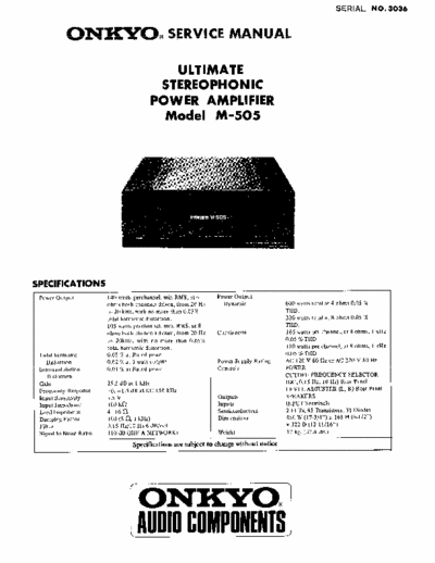 Onkyo M505 power amplifier