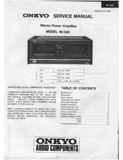 Onkyo M508 power amplifier