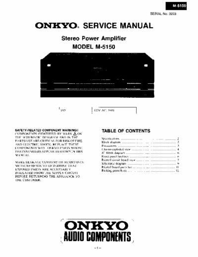 Onkyo M5150 power amplifier