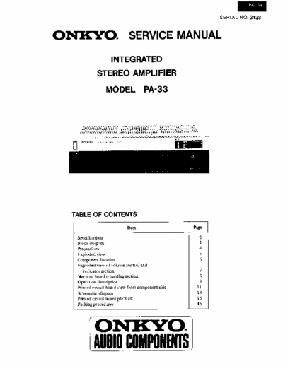 Onkyo PA33 integrated amplifier