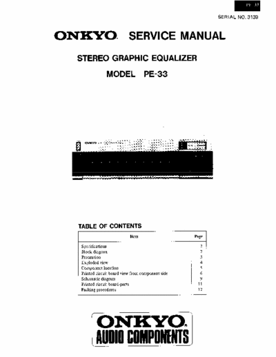Onkyo PE33 equalizer