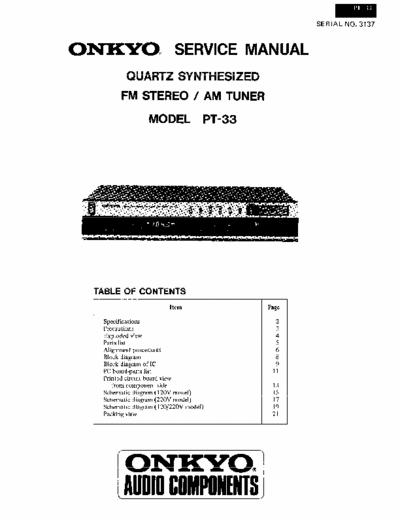 Onkyo PT33 tuner