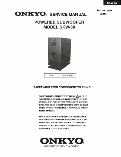 Onkyo SKW50 active subwoofer