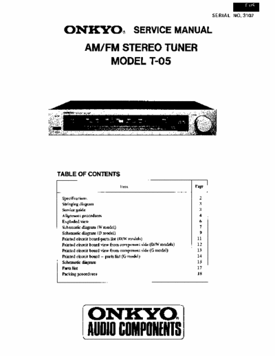 Onkyo T05 tuner