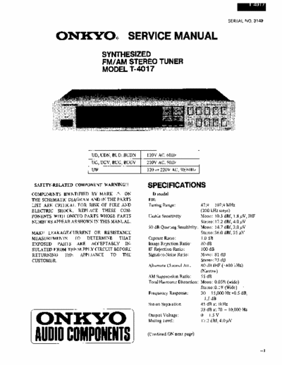 Onkyo T4017 tuner