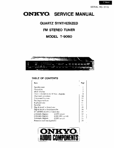 Onkyo T9060 tuner